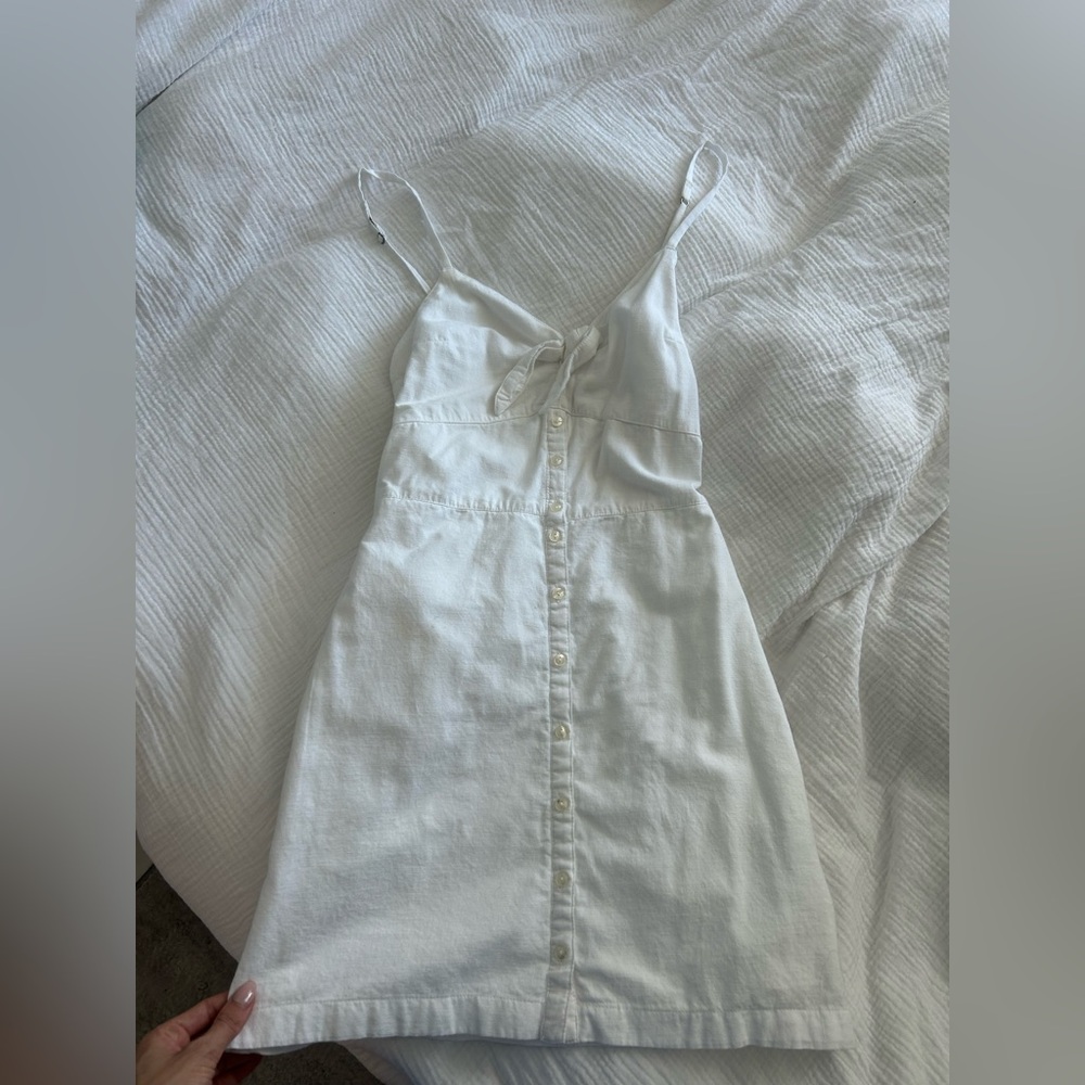 Abercrombie & Fitch White Button-Front Mini Dress